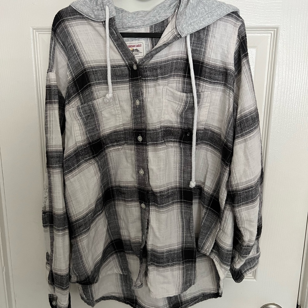 American Eagle Flannel Hoodie